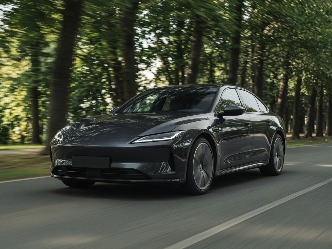 Carro preto em movimento